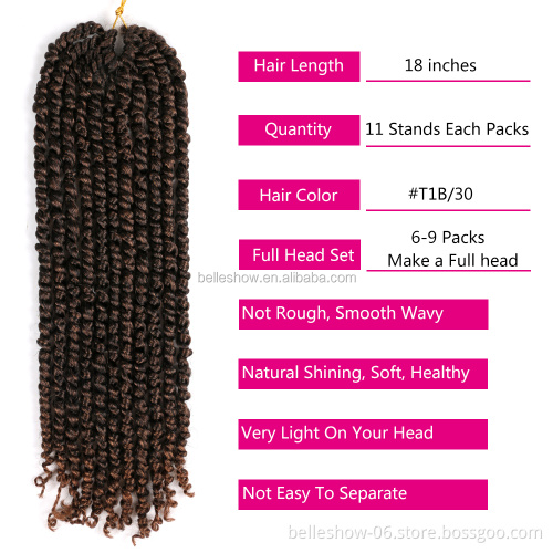 Hot sell spring  Luxury for Braiding 18inch Synthetic pretwisted passion twist